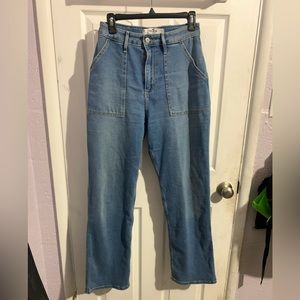 next to new Hollister ultra high rise curvy medium wash dad jeans